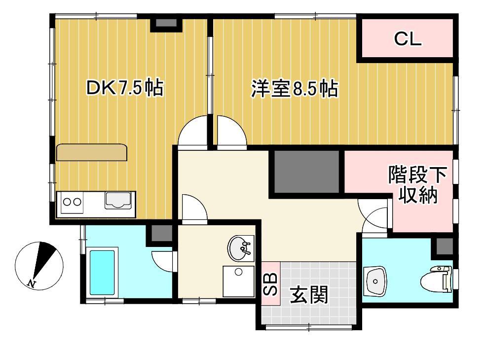パティオ長嶺(1DK/1階)の間取り写真