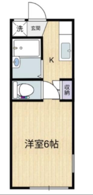 パークサイドアゼリア(1K/2階)の間取り写真