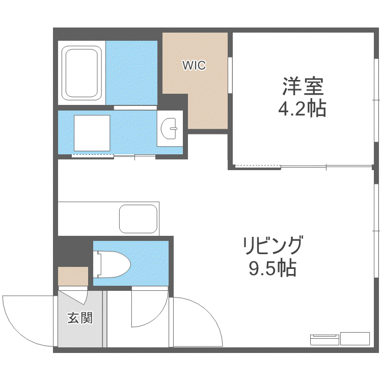 BELL COURT発寒南(1LDK/4階)の間取り写真