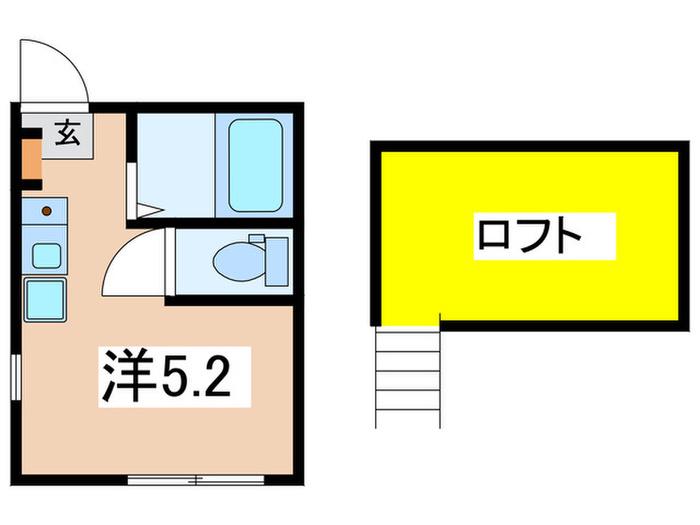 G・Aヒルズ 日吉・井田(ワンルーム/2階)の間取り写真