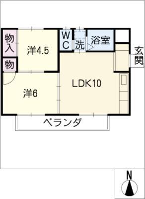 T-WING(2LDK/2階)の間取り写真