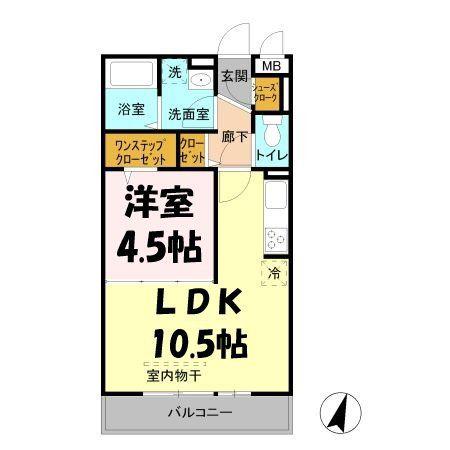 アンクレージュ2(1LDK/2階)の間取り写真