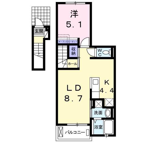 フエンテ(1LDK/2階)の間取り写真