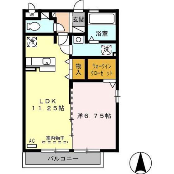 メゾン グラーブル(1LDK/2階)の間取り写真