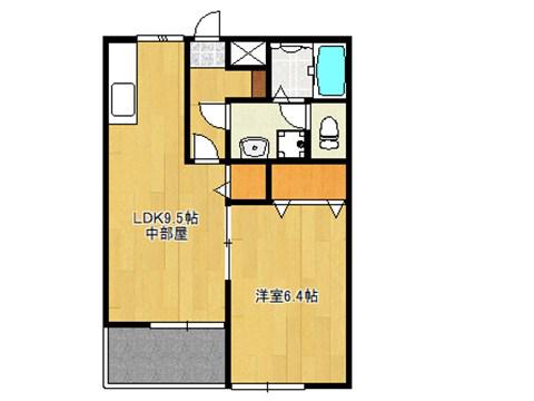 リバーサイド 向町(1LDK/2階)の間取り写真