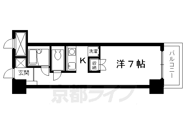 KINDIII 北館(1K/5階)の間取り写真