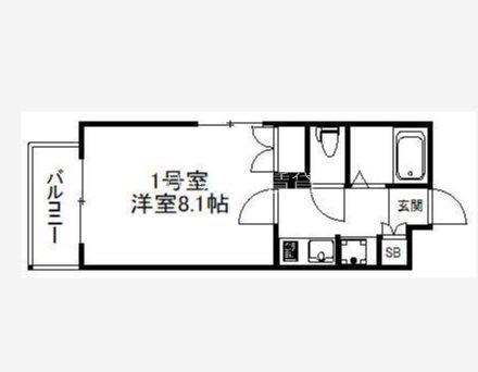ユアーズ高砂(1K/4階)の間取り写真