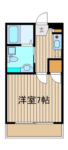 メゾンドローズ(1K/2階)の間取り写真