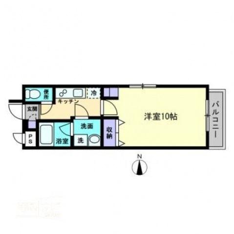 ARCSTAGE清輝本町(1K/3階)の間取り写真