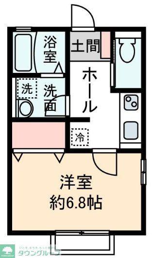 カトルグレーシ(1K/1階)の間取り写真
