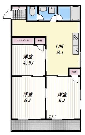 LEVANT(3LDK/3階)の間取り写真