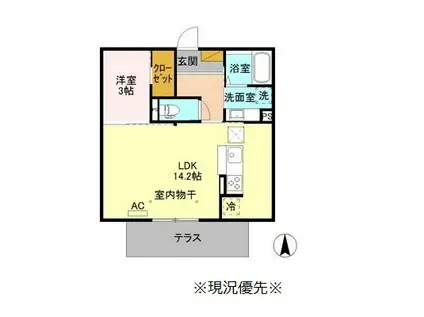MELAROSSAメーラロッサ(1LDK/3階)の間取り写真