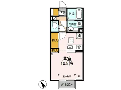 カーサ ルデルソ(ワンルーム/2階)の間取り写真