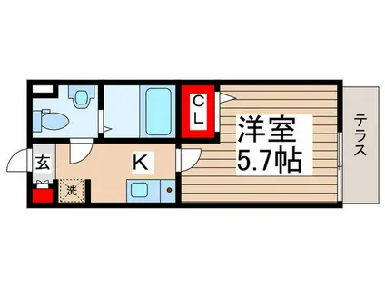 オーパス三郷中央(1K/1階)の間取り写真