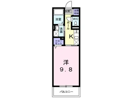 アプリークム二子玉川(1K/1階)の間取り写真