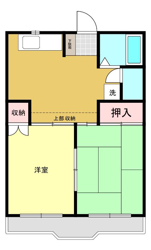 鹿島ウイングA(2DK/2階)の間取り写真