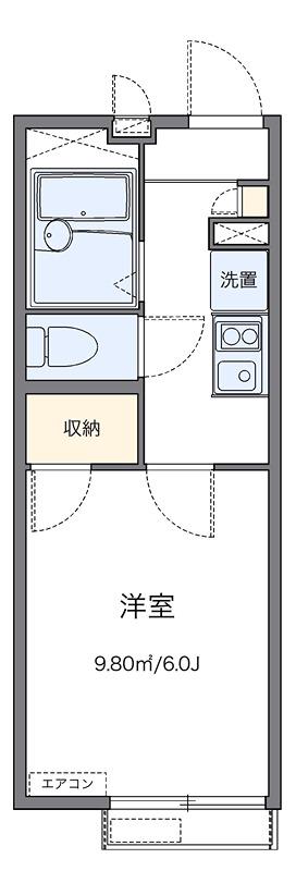 グランドKIII(1K/2階)の間取り写真