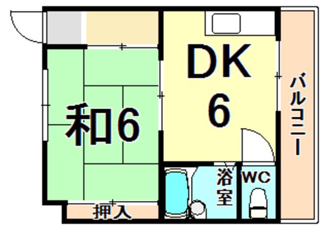ながすダンダンハウス(1DK/5階)の間取り写真
