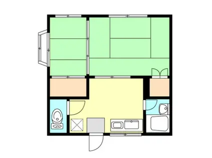 西江井島グリーンハイツ(2DK/2階)の間取り写真