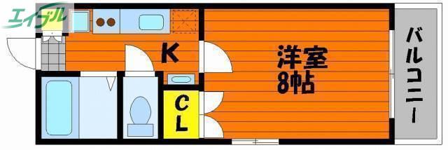 ベンハウス大元(1K/1階)の間取り写真