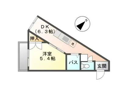 メゾン・ド・雅(1DK/3階)の間取り写真