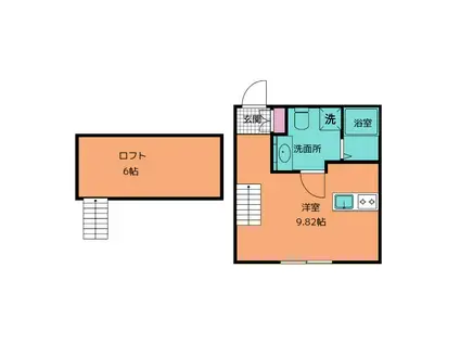 プリマ稔台(ワンルーム/2階)の間取り写真