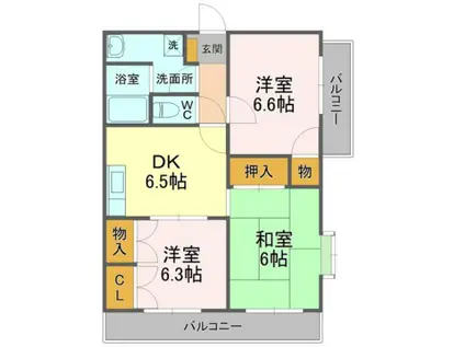 エクセレントアイ(3DK/1階)の間取り写真