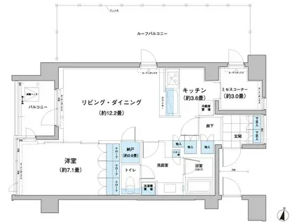 ガーデニエール砧レジデンス(2LDK/9階)の間取り写真
