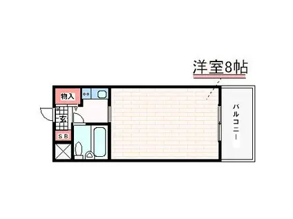 ベルウエスト(ワンルーム/3階)の間取り写真