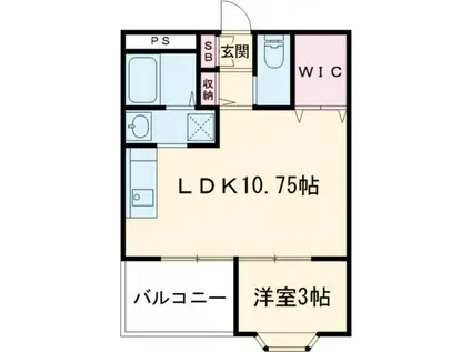 ラウトSENTOSA輝(1LDK/4階)の間取り写真