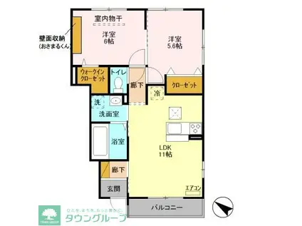 ウエストハイム(2LDK/1階)の間取り写真