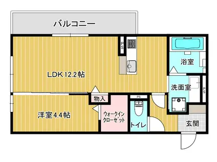 トリシア西原II(1LDK/2階)の間取り写真