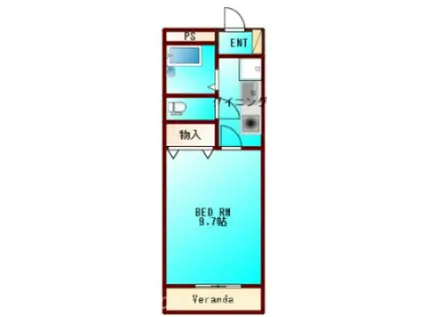 ハイツはと(1K/2階)の間取り写真