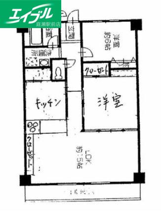 サニーハイム岡山(2LDK/3階)の間取り写真