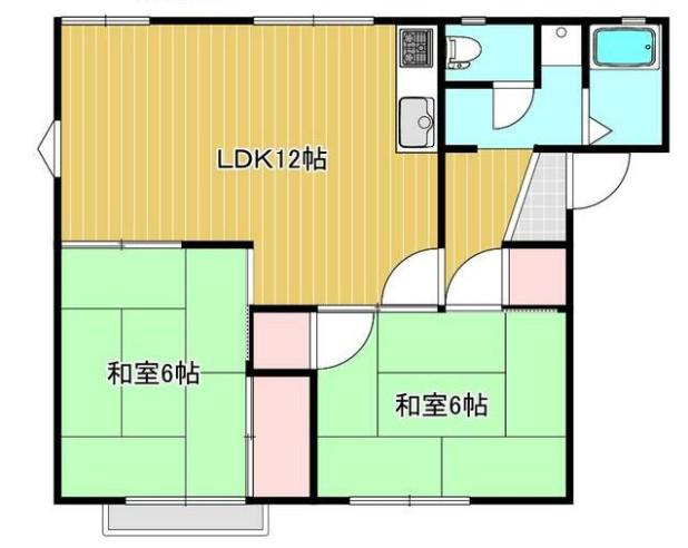 JR播但線 京口駅 徒歩19分 2階建 築31年(2LDK/1階)の間取り写真