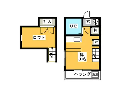 ザ・ヨコハマ(ワンルーム/2階)の間取り写真