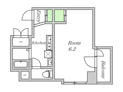 エスリード梅田西第2(1K/2階)の間取り写真