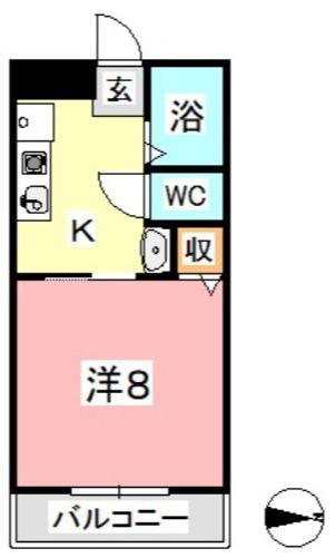 ルネス21(1K/3階)の間取り写真