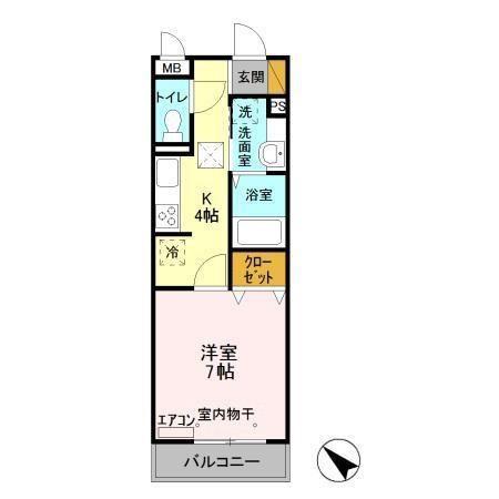 オズシティ(1K/1階)の間取り写真