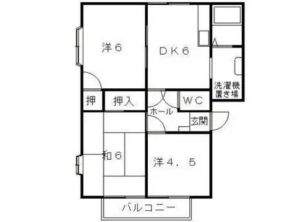 コーポレスサチヤ(3DK/2階)の間取り写真