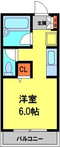 リベルテ櫻井(1K/2階)の間取り写真