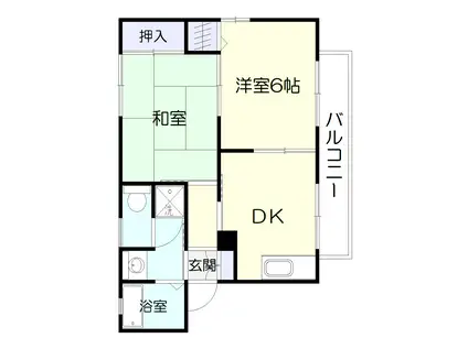 メルヘンハイツ(2DK/2階)の間取り写真