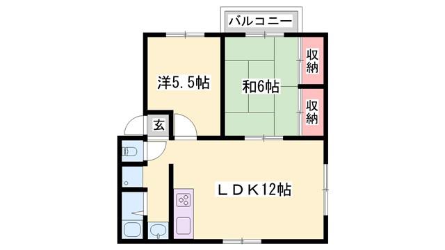 ラ・フォーレ・ヒロII(2LDK/2階)の間取り写真