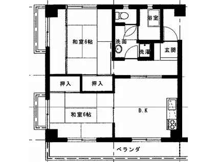 レジデンス中井(2LDK/2階)の間取り写真