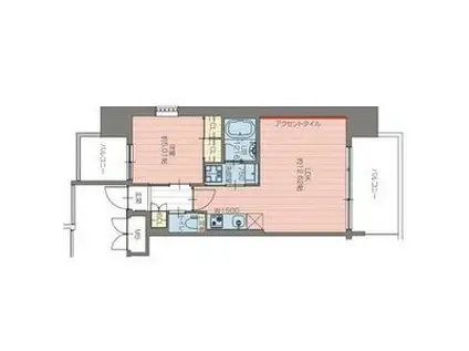 プレジオ三国EURO(1LDK/6階)の間取り写真