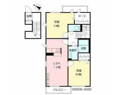 アトリエール(2LDK/2階)の間取り写真