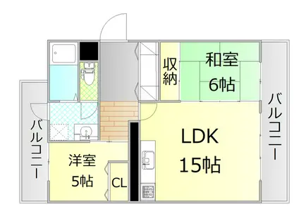 メゾン富士岡(2LDK/2階)の間取り写真