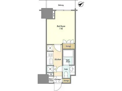 ラティエラ板橋(1K/2階)の間取り写真