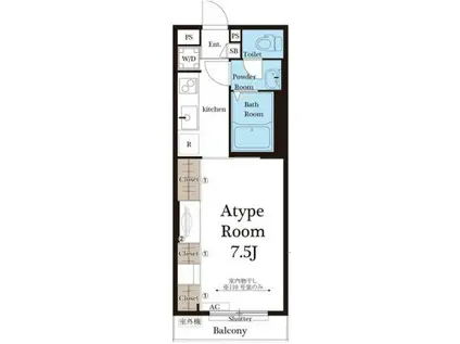 リブリ・リヴェール浦和A(1K/3階)の間取り写真