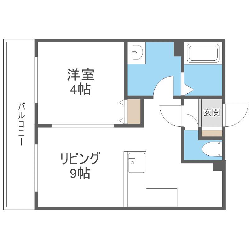 アベニュー224(1LDK/4階)の間取り写真